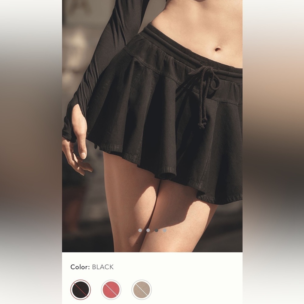 NWT new Anthropologie daily practice outside mini skirt XL black tennis flounce